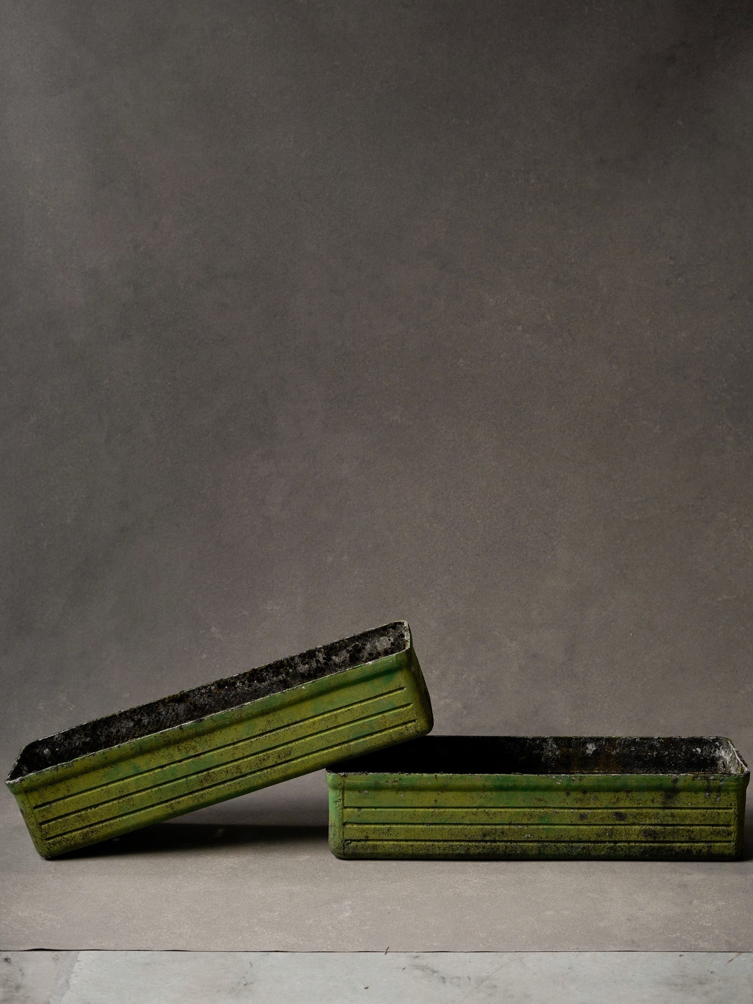 Ribbed Midcentury French Planters